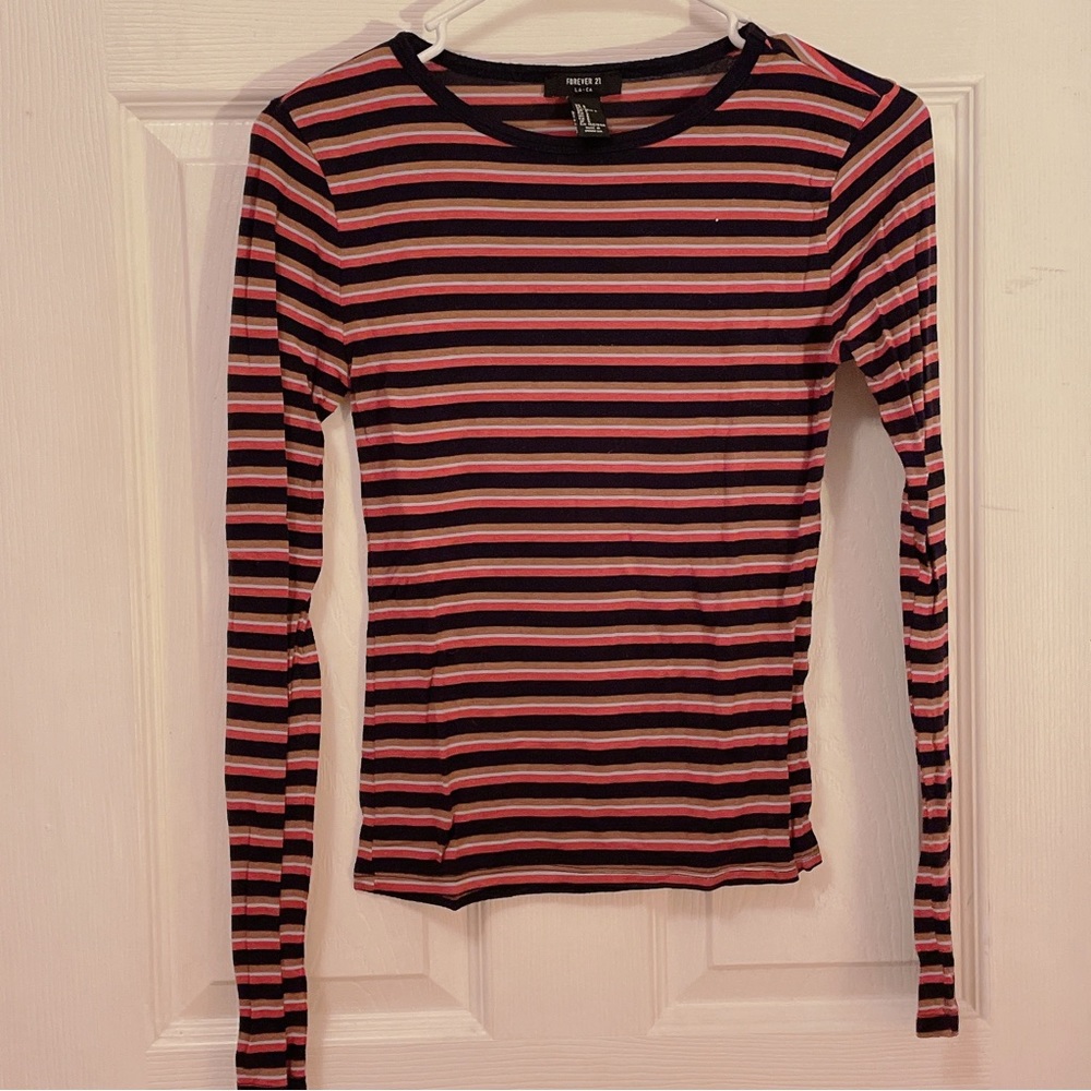 forever 21 striped long sleeve shirt